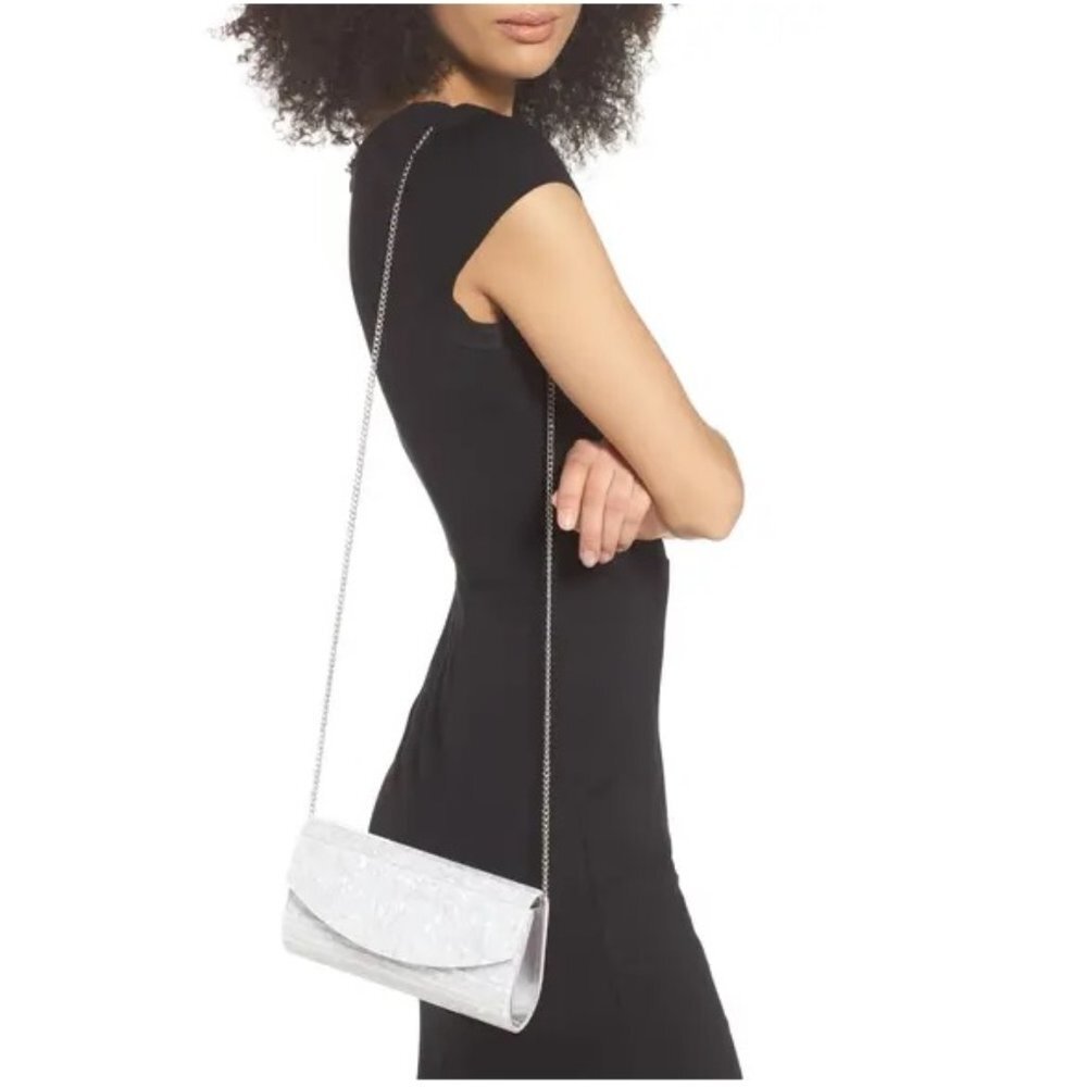 Nordstrom Rounded Lucite Flap Clutch - White